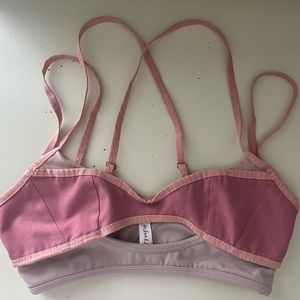 For Love & Lemons Pink Emma Activewear Sports Bra